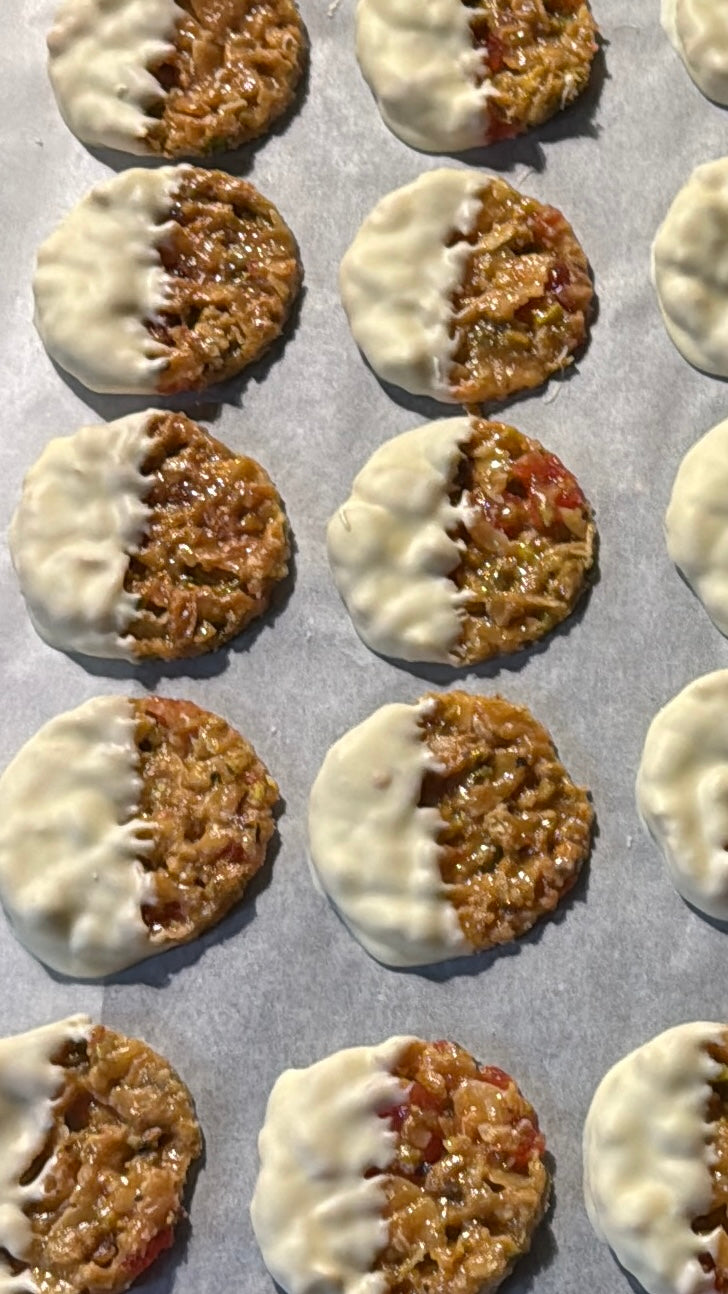 Pistachio and cherry florentines